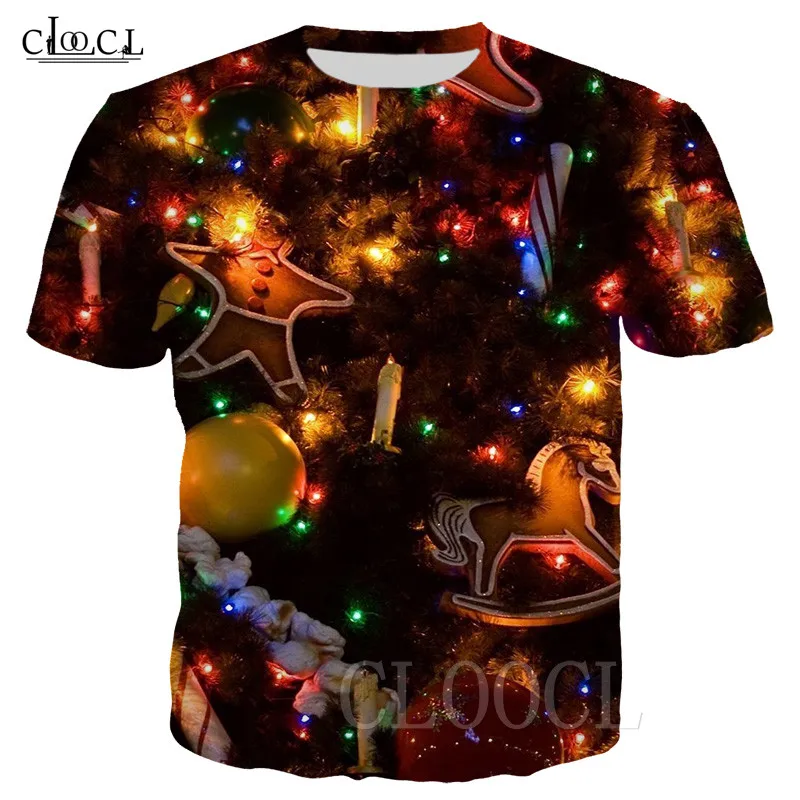 Fashion Merry Christmas Neon T-shirts Men/Women Tee Shirt Sportswear Casual Christmas 3D T Shirt For Girls Boys Oversized Tshirt