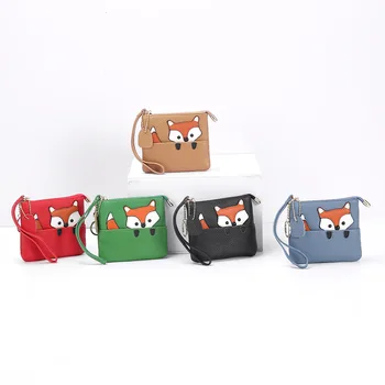 

Coin purse women's cute mini leather zipper small wallet ultra-thin creative cartoon coin bag key chain