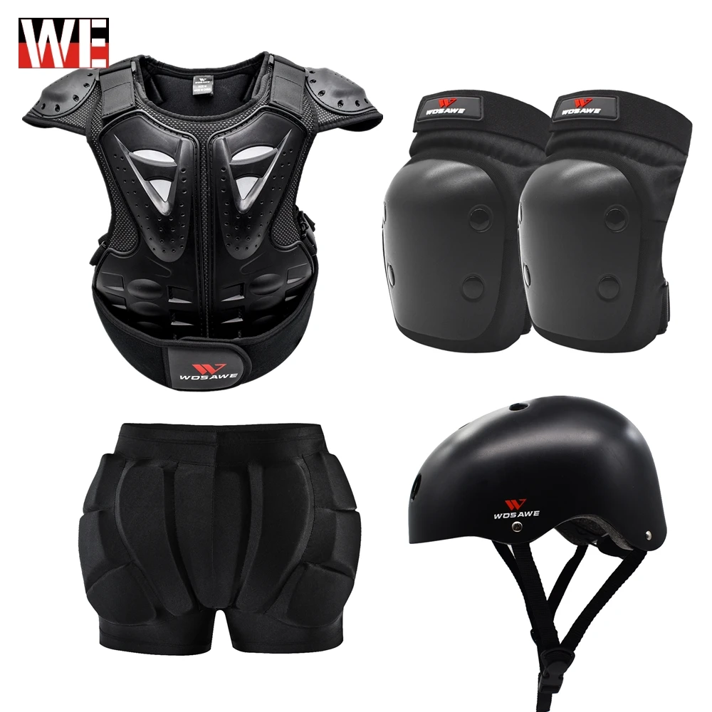 

WOSAWE Child Motorcycle Jacket Hip Pad Shorts Body Armor Set Kids Motocross Scooter mtb Bicycle Safety Protection Gear Anti-drop