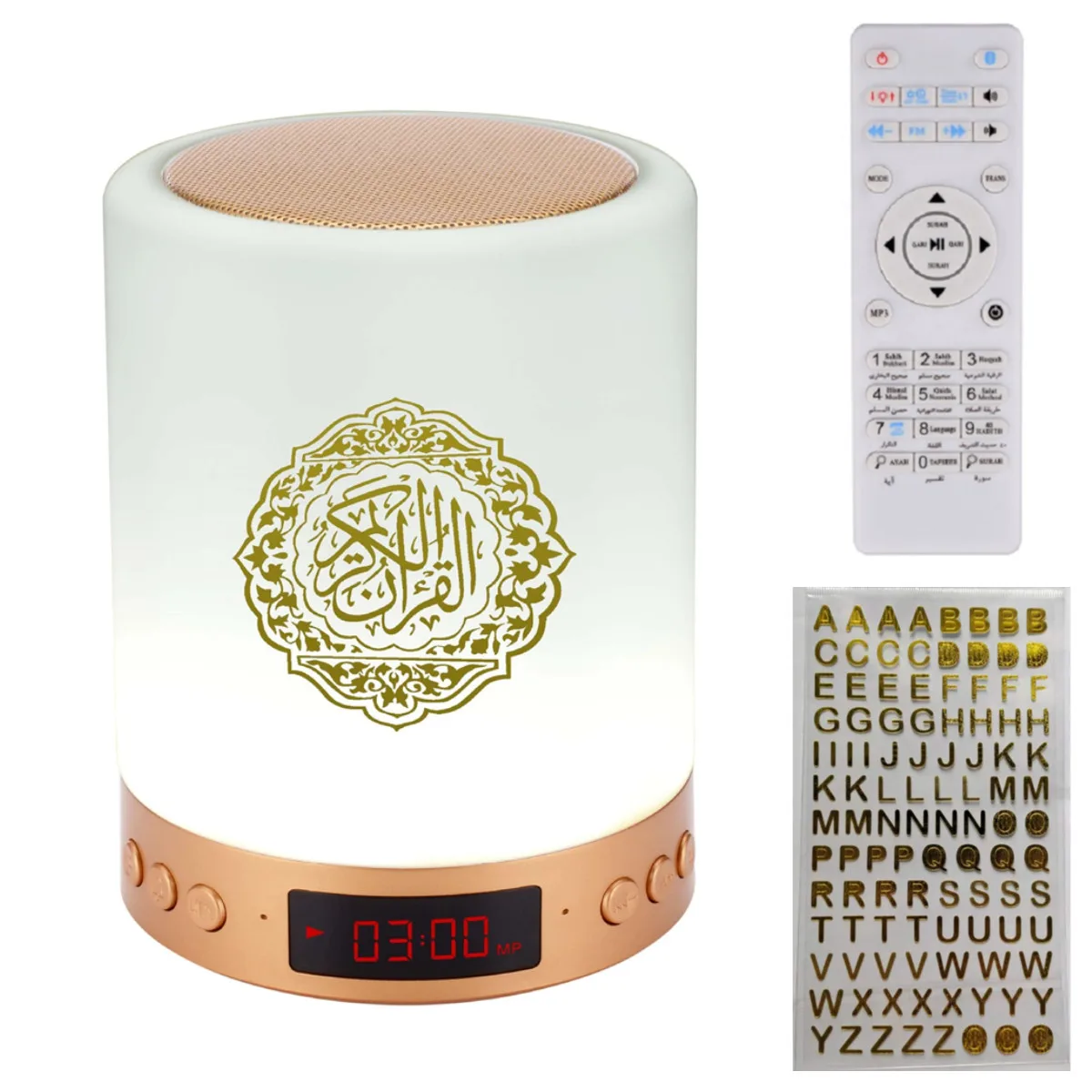 16G 16 Colors Customized Quran Speaker AZAN Klok Radio Réveil FM Enceinte Bluetooth Night Light EID Gift DIY With Prayer Alarm