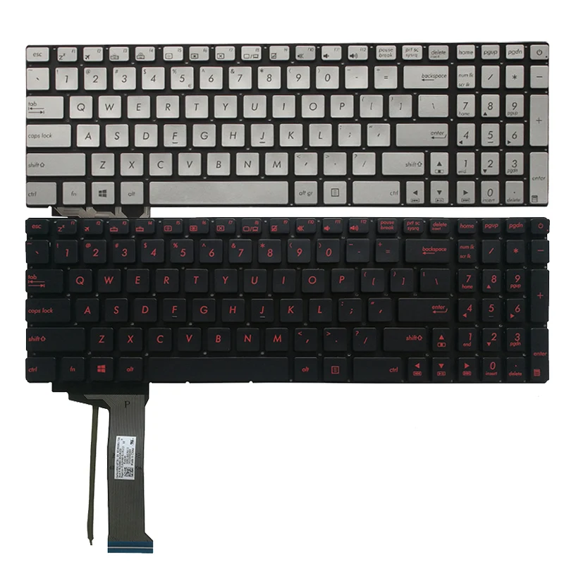 

US keyboard for ASUS ZX50JX ZX50VW ZX50VX ZX70VW ZX70 ZX70V backlit English laptop keyboard silver/red