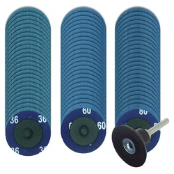 Disques de ponçage en zircone de 75 pièces à changement rapide avec support de 1/4 pouces, disques de ponçage Roloc de 2 pouces pour le polissage 