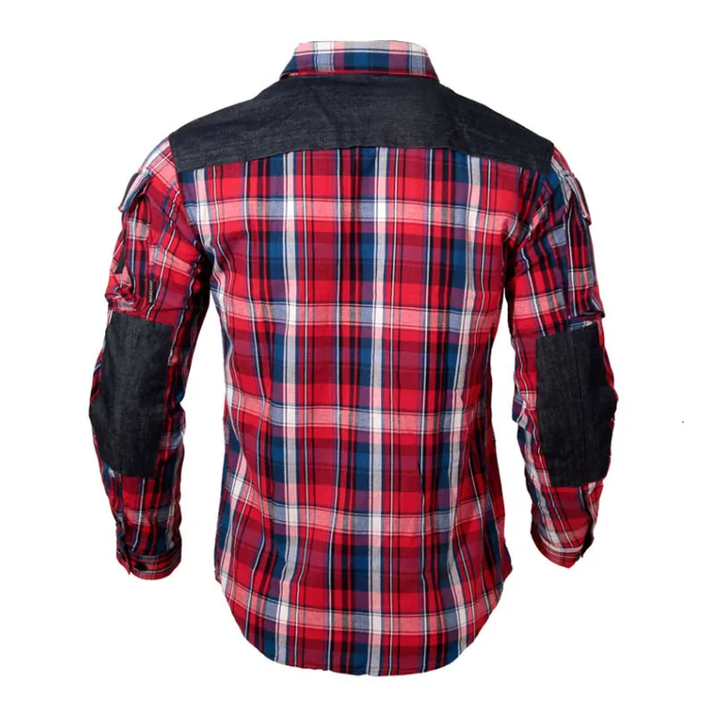 Men Long Sleeve Breathable Cotton Plaid Shirt Army Fan Plaid Tactical Shirt Women Outdoor Hiking Training Uniform cotton shirt,long sleeve shirt,men casual shirt