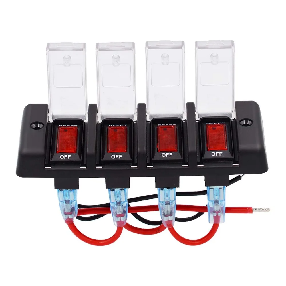 16A DC12V 4 Way Водонепроницаемый рокер автоматические выключатели Кнопка панель с переключателями для автомобиля RV Морской лодки