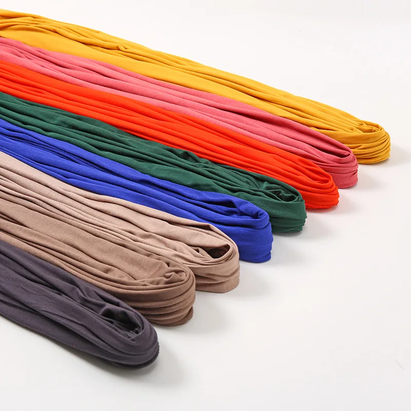 H57daa23818154cd085f65ec8a23ce899r Hot Sell Turban Head Wrap Hair Scarf Solid Color Long Breathable Head Band For Women Mallzona