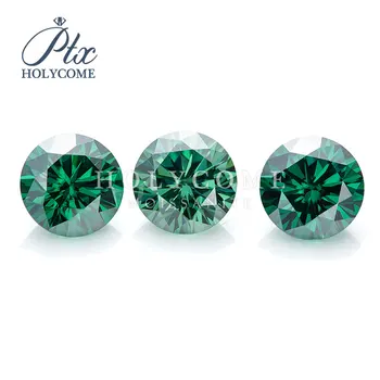 

Hot sale factory price Dark Green Color Moissanite 4MM Rount Cut Diamond Moissanites Серьги кольцо браслет браслеты ьги