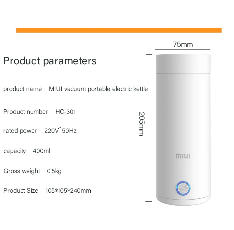 300ml Portable Electric KettlesThermal Cup Make tea Coffee Travel Boil water Keep warm Smart Water Kettle Kitchen Appliances