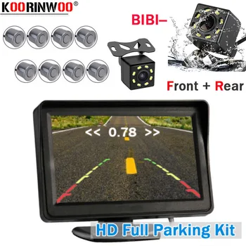 

Koorinwoo Intelligent Parktronics TFT LCD Screen With RCA Video Parking Sensors 8 Buzzer Front Camera, Rear Camera Auto Detector