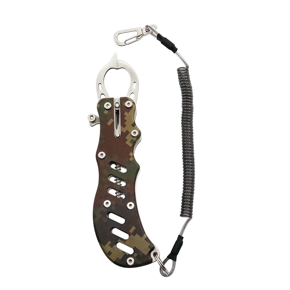 Fish Grip camouflage multi-functional Stainless Steel fish gripper Fish Lip Control  Carp Fishing Clamp New fishing gear