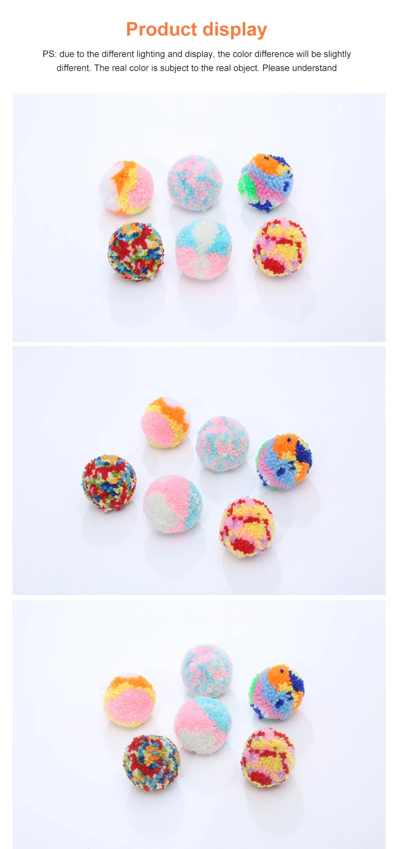 1Pc Pet Toy Plush Ball Cat Ball Toy Bouncy Ball Small Pet Interactive Toys Multi Color Choice Bayberry Ball Cat Throwing Toys