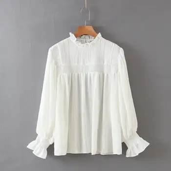 

Z 2020 New Fashion Brand Summer Shirt Lantern Sleeve Cotton Full Casual Solid