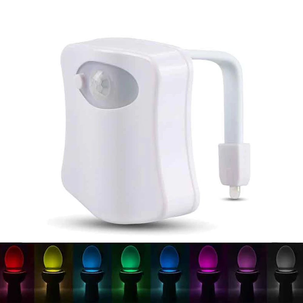 LED Toilet Seat Night Light Motion Sensor WC Light 8 Colors Waterproof Backlight for Toilet Bowl Luminaria Lamp Bath Toilet Lamp 11