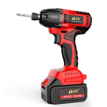 

Red Pine Rechargeable Shock Screwdriver Machine 21v Electric Screwdriver Impact Drill Screwdriver Furniture Installation Lithium