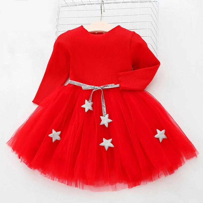Платье принцессы для девочек осенне-зимнее платье для маленьких девочек школьная одежда Вечерние платья-пачки, повседневная одежда Детские платья с длинными рукавами для детей от 1 до 4 лет - Цвет: A3
