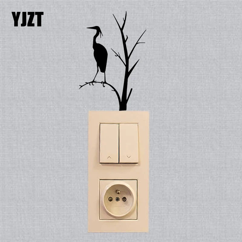 YJZT Birds On Branches Wall Switch Sticker Home Decoration Vinyl Decal Cartoon Pattern Animal S19-0249 | Дом и сад