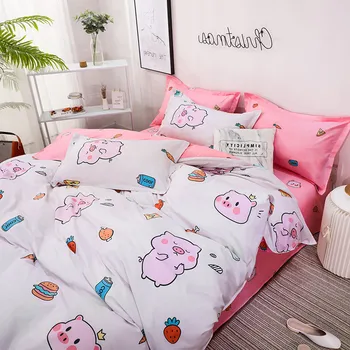 

College Students Dormitory Beddings Three-Piece Set Girl Heart Single Bed Bed Sheet Quilt Denim Bedding Kit