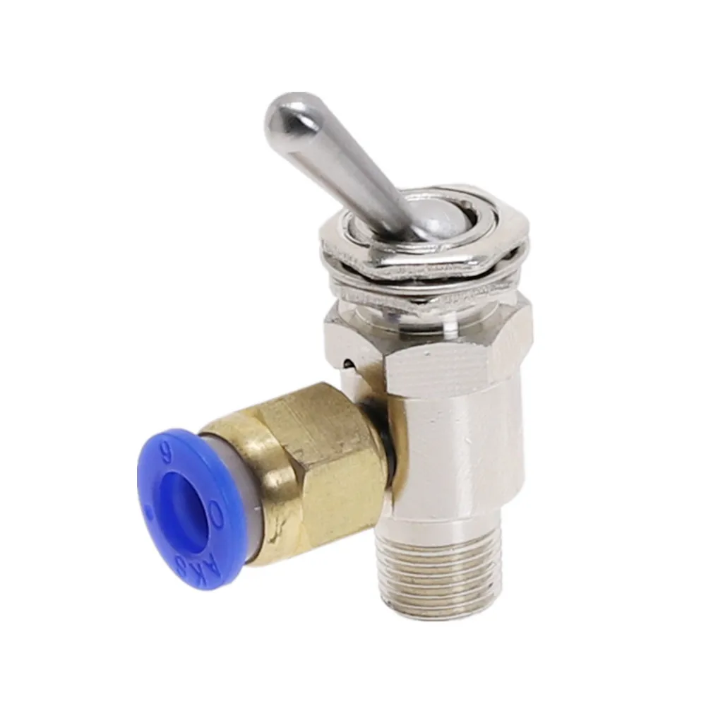 

Exhaust valve 3 Way M5 Female 1/8" Male Thread Toggles Switch TV-3 Air Pneumatic Mechanical Valve w Fiittings