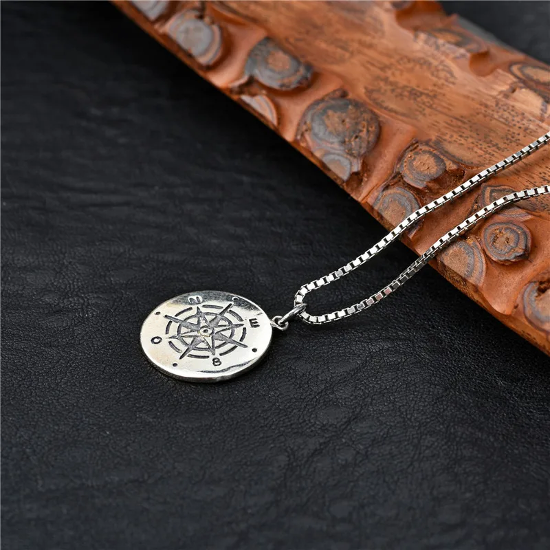 Стиль Серебро 925 Ожерелье Подвеска с компасом дамское ожерелье Модные ювелирные изделия