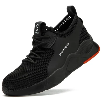

2020 Summer Male Work Safety Steel Toe Safety Shoes Comfort Men Shoes Anti-puncture Indestructible Shoes Work Men Work Sneakers