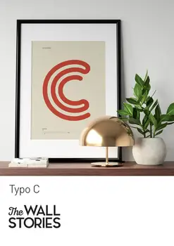 

Typo C Art canvas Poster Home Decor 12x18 24x36inch