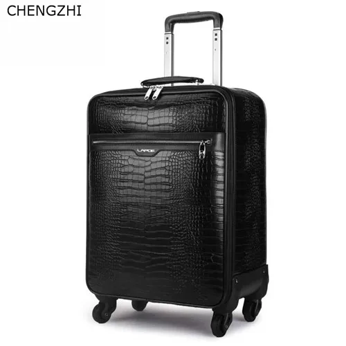 CHENGZHI 1" 18" 2" 22 дюймов, мужской чемодан для путешествий, черный Спиннер, чемодан на колесиках, деловая сумка на колесиках - Цвет: 18inch
