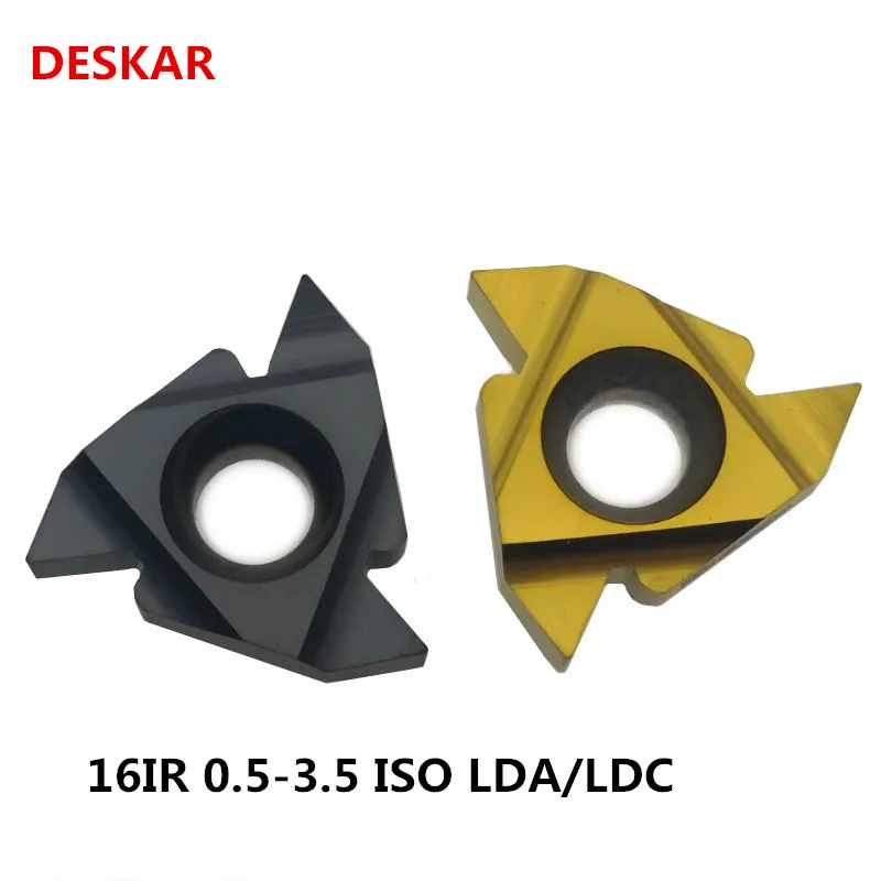 

10PCS DESKAR 16ER / 0.5 / 0.75 / 1 / 1.25 / 1.5 / 1.75 / 2 / 2.5 / 3 / 3.5 ISO CVDcemented carbide cutting steel and cast steel