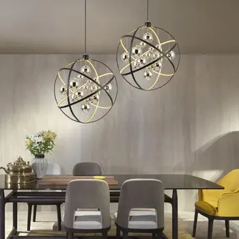 

Nordic post-modern minimalistic personality ring glass Pendant Lamp LED iron Pendant Lamp