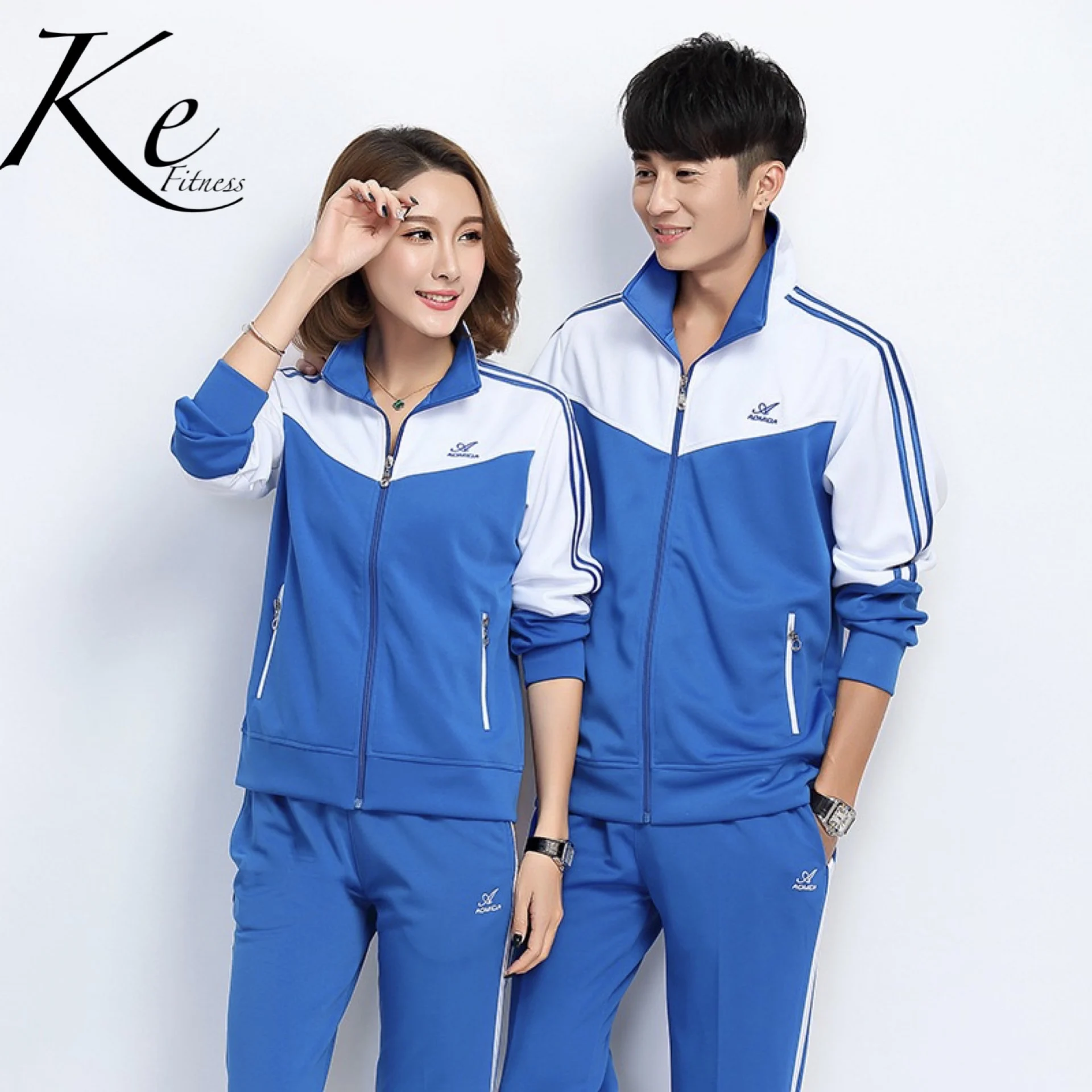 

KE New 2020 Sport Set woman lovers couples man tracksuit big plus extra size 4XL jacket pants 2 pieces women men clothing