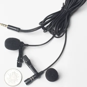 

Mini 3.5mm Jack Dual Microphone Lavalier Tie Clip Microphones Microfono Mic For Speaking Speech Lectures 1.5m Cable for iphone