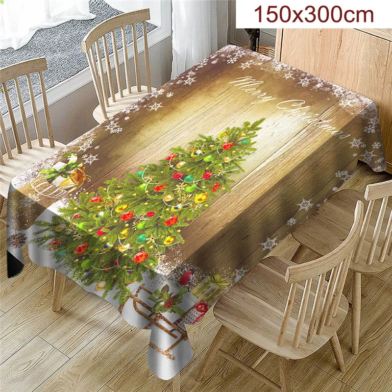 Christmas Tablecloth Print Rectangle Table Cover Holiday Party Home Decor merry christmas decoration new year@D