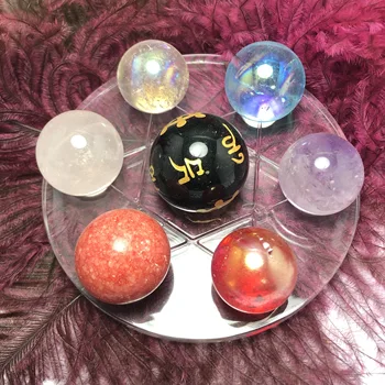 

Natural crystal ball lattice seven color crystal ball healing crystal ball