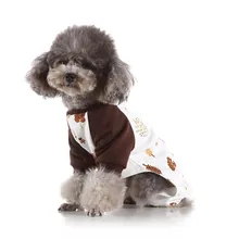 Новая футболка для собак принт Полярный щенок пальто Домашние животные кошка теплая одежда с капюшоном Ночная одежда для чихуахуа Французский бульдог