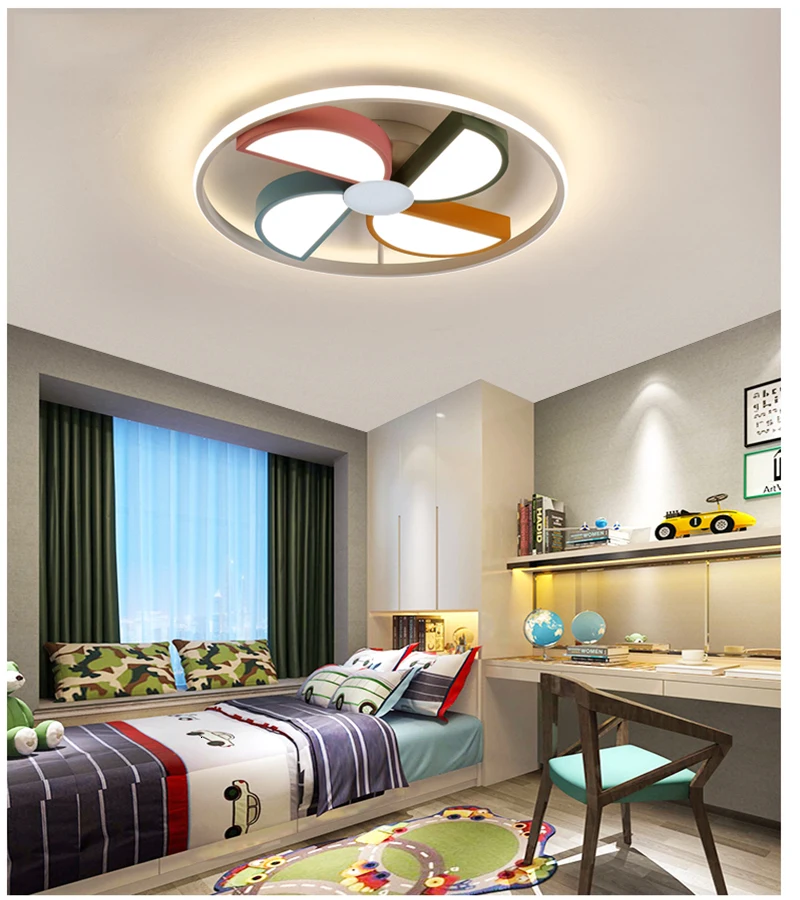LICAN Modern led Ceiling Lights for Kids boys girls Bedroom cartoon colorful windwill surface mounted ceiling lamp for children