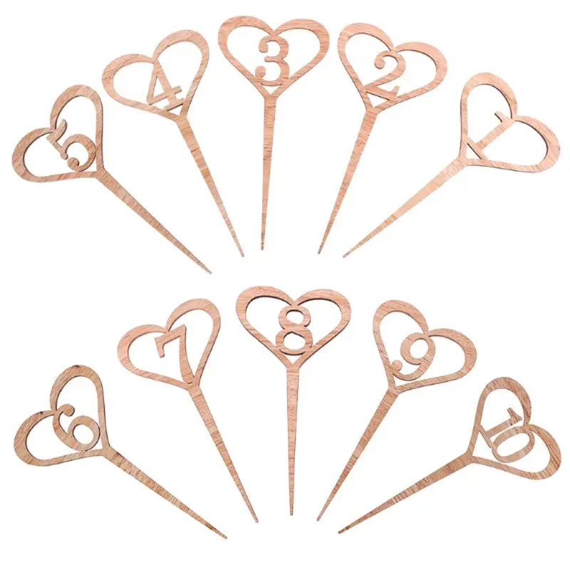  30pc Number Wooden Table Numbers Set with Base Birthday Wedding Party Decor Gift 634E
