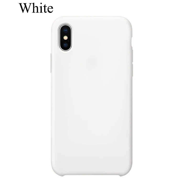 White Роскошный официальный силиконовый чехол с логотипом чехлы для iPhone 6 s 7 8 plus для Apple IPhone X XS Max XR айфон 8 плюс афон айфона xr кейс чехля чехла чехле бампер case cover - Цвет: White