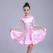 Дети платье для латиноамериканских танцев бальное платье для спортивных танцев платья для девочек из спандекса, сальса Румба ча-ча Самба Танго, латина платье для танцев; костюмы