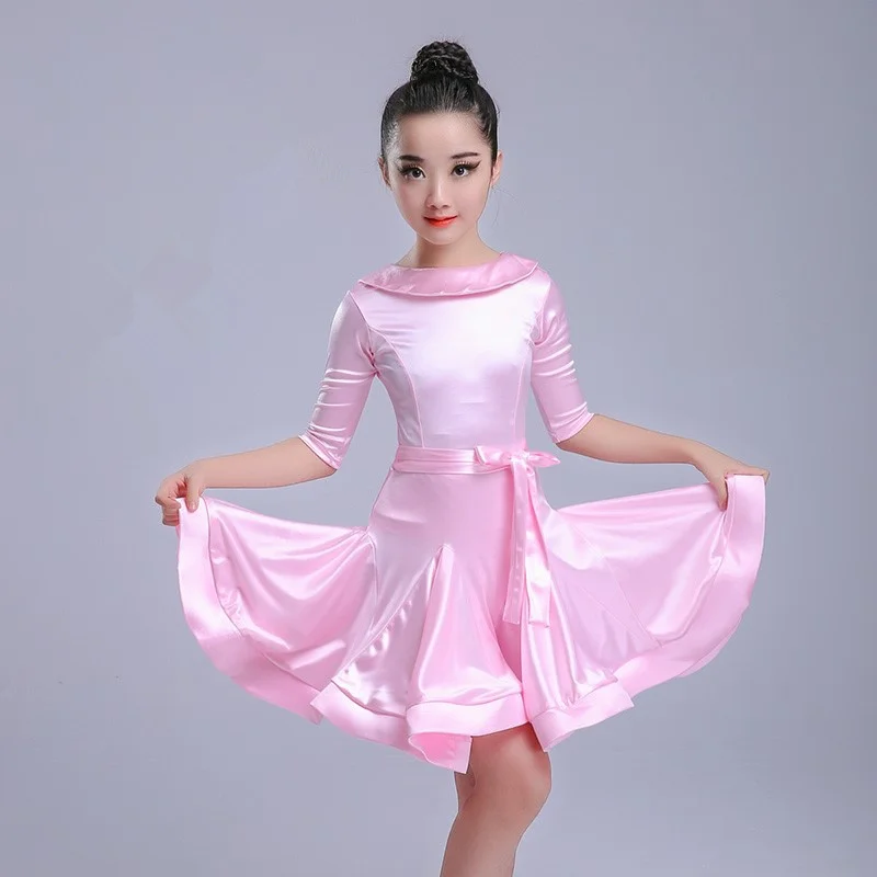 

Kids Latin Dress Ballroom Competition Dance Dresses for Girls Spandex Salsa Rumba Cha Cha Samba Tango Latin Dance Costumes Dress