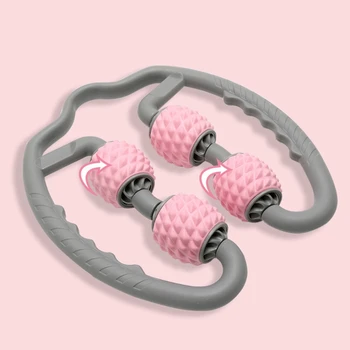 

Fitness 4 Wheels Shaft Ring Leg Clamp Massager Muscle Relaxation Rolling Wheel 667D