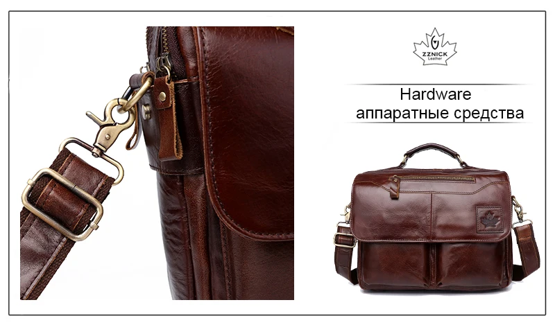 Мужская сумка из натуральной кожи, Офисные Сумки для мужчин, кожаный портфель для ноутбука, сумки на плечо, роскошные сумки, Офисные Сумки ZZNICK