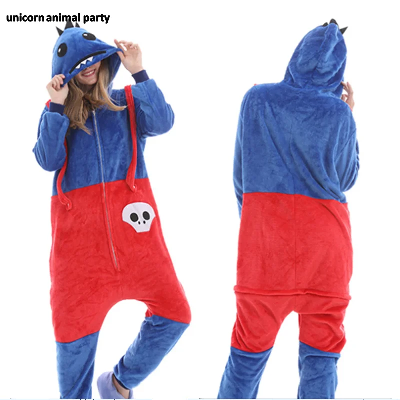 Kigurumi для взрослых Аниме Косплэй Скелет Акула мышь кролик вечерние Пижама с