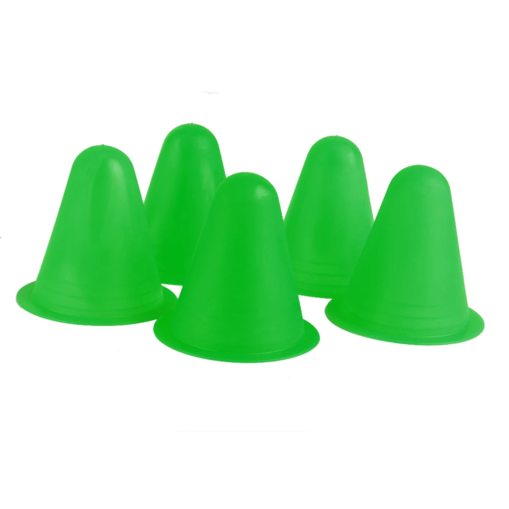 5Pcs PVC Bright-colored Slalom Cones For Slalom Skating Cone Skating - Green