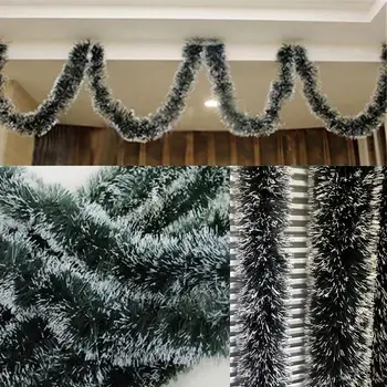

2M Christmas Party Decorations Color Bar for Outdoor Shop Christmas Ornaments Xmas Tree Ornaments Garland Ribbon Tinsel Hanging