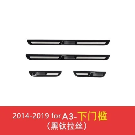 Высокое качество для Audi A4L/A6L/A3/Q3/Q5 нержавеющая сталь крышка для двери автомобиля снаружи порога пластины автомобиля Стайлинг - Цвет: Design 1