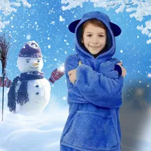 Эксклюзивная детская одежда унисекс, мультяшный фланелевый комбинезон с круглой горловиной, длинный рукав, Домашняя толстовка с капюшоном, детская зимняя одежда