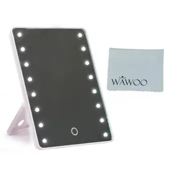 

Makeup Mirror With 16 LEDs Cosmetic Mirror With Touch Dimmer Switch Battery Operated Stand For Tabletop Bathroom Travel Mirror