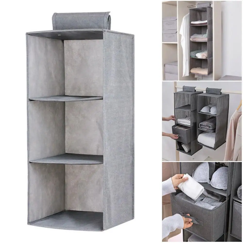 

Wardrobe Hanging Storage Bag Interlayer Drawer Type Clothes Hangers Holder Portable Hanging Closet Underwear Organizer