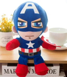 25 см Marvel Мстители 4 супергерой весь персонал плюшевые игрушки куклы Капитан Америка, Железный человек Человек-паук Локи Тор плюшевые мягкие игрушки - Цвет: C