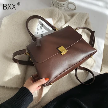 

[BXX] Solid Color Pu Leather Crossbody Bags For Women 2020 Winter Shoulder Bag Lady Branded Trending Handbags and Purse HP314