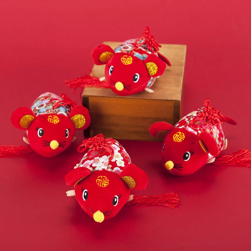 Kawaii мышь подвеска в виде китайского узла чучело традиционный новогодний подарок сумка кукла-Подвеска Длинный благоприятный год крысы