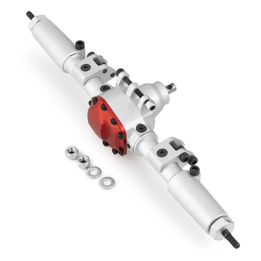AXSPEED CNC алюминиевый передний и задний Прямой полный мост для 1/10 RC Гусеничный автомобиль осевой SCX10 90046 Запчасти для обновления - Цвет: Sliver Rear Axle